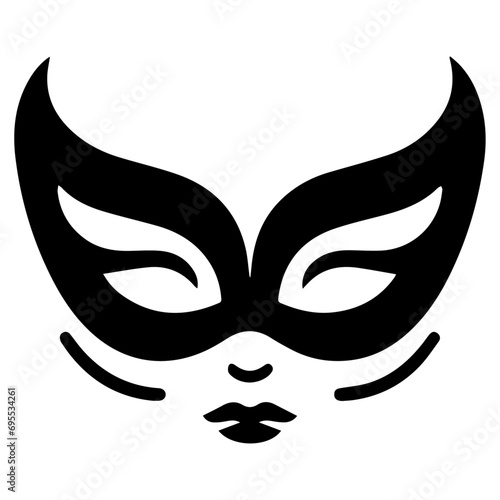 Beautiful Female Mask vector icon art illustration, mask icon vector art, modern and stylish mask
