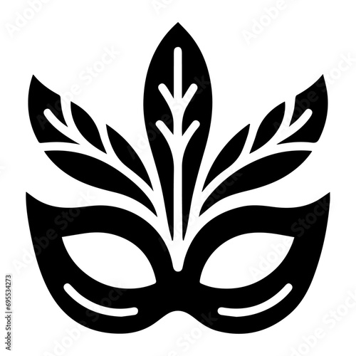 Beautiful Female Mask vector icon art illustration, mask icon vector art, modern and stylish mask