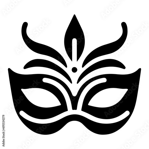 Beautiful Female Mask vector icon art illustration, mask icon vector art, modern and stylish mask