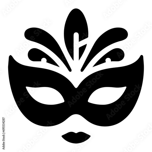 Beautiful Female Mask vector icon art illustration, mask icon vector art, modern and stylish mask