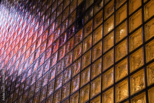 Canvas Print Ginza glass building with night relfexes (Tokyo)