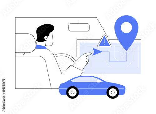 Route information isolated cartoon vector illustrations.