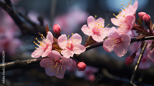 A display of blooming plum blossoms symbolizing resilience.
