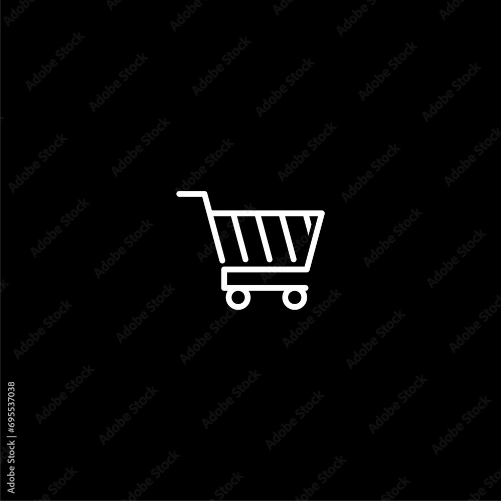 Shopping cart icon isolated on dark background Shopping cart icon isolated on dark background
