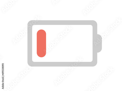 Low Battery sign flat icon. Computer component vector illustration. 