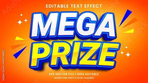 Mega prize 3d editable text effect