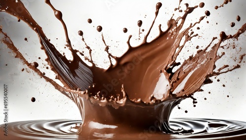 chocolate blast or splash on white background generative ai