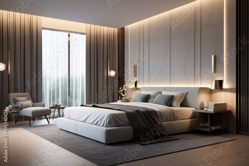 Modern bedroom in beige