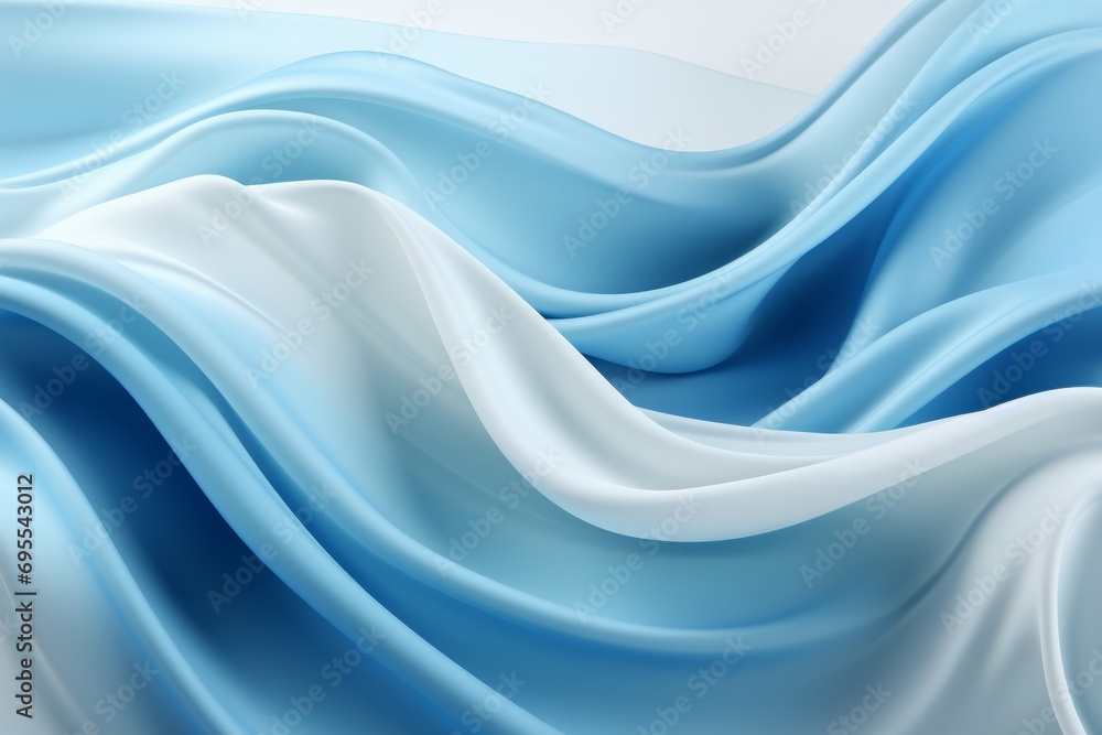 Fototapeta premium Abstract Blue and White Wavy Background