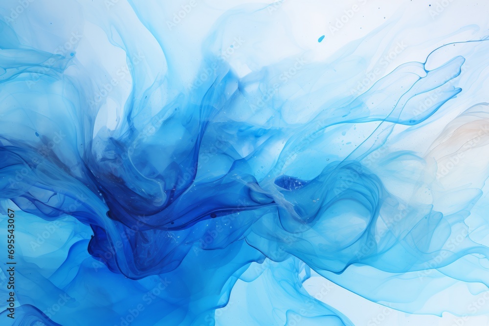 Watercolor Blue Water Drop Paint Splash