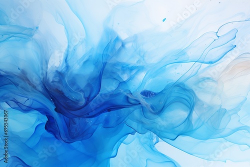 Watercolor Blue Water Drop Paint Splash © imagemir