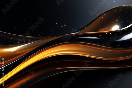 Golden Wave Abstraction Background