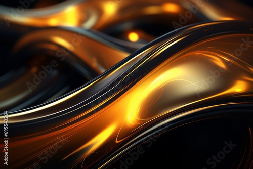 Golden Wave Abstraction Background