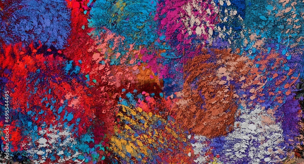 Abstract Grunge Background Graphic Watercolor Stylization on Textured Canvas of Chaetic Strokes of Paint Spots
