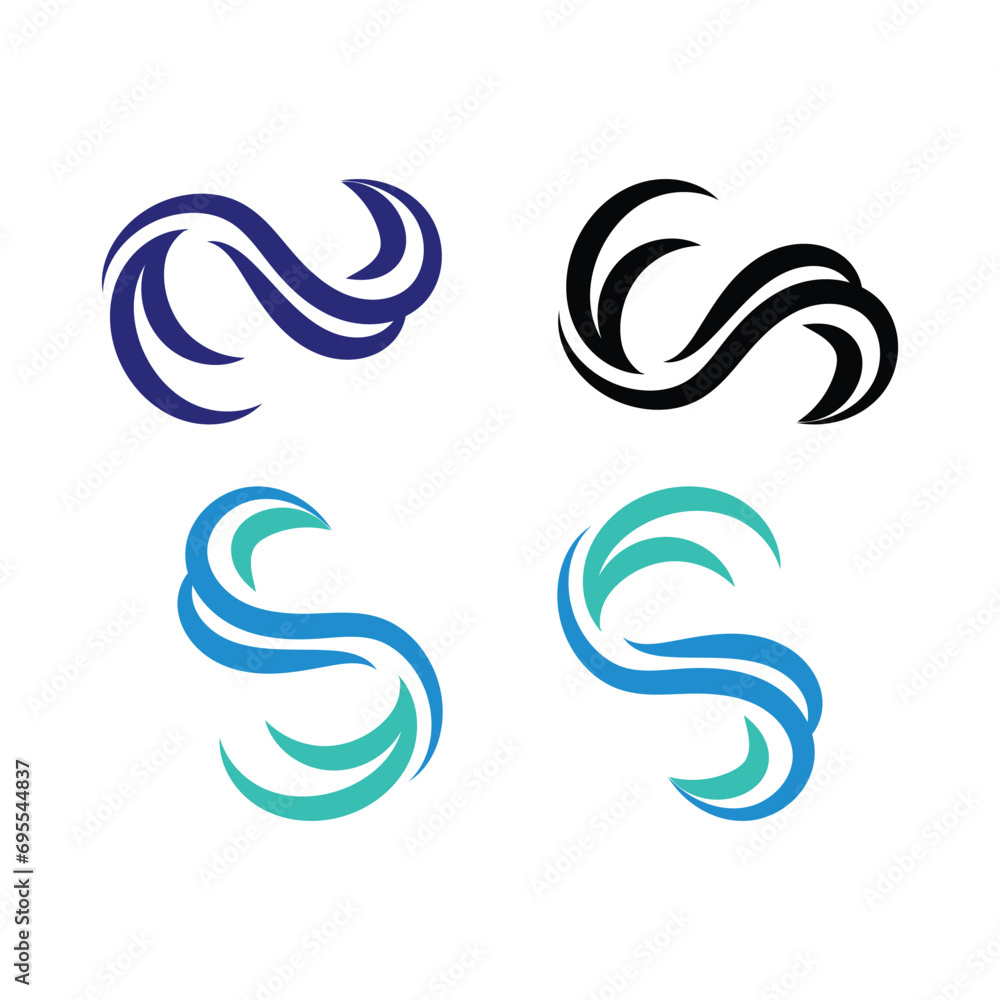 wave logo vector elements, wave logo icon template, wave logo vector illustration