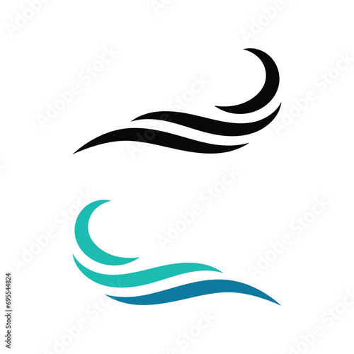 wave logo vector elements, wave logo icon template, wave logo vector illustration