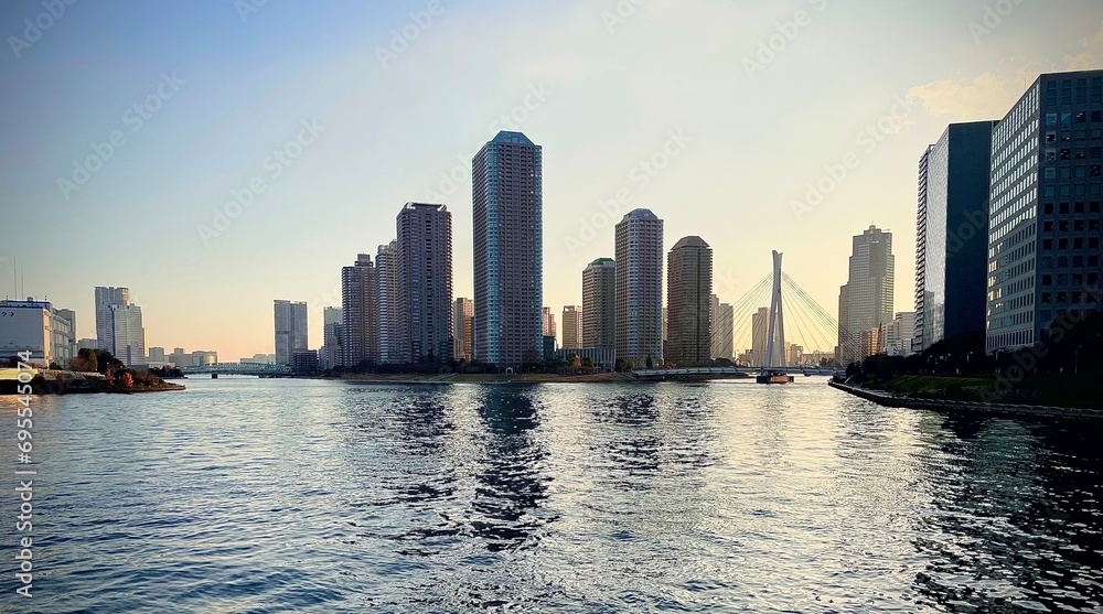 Fototapeta premium country skyline at sunset