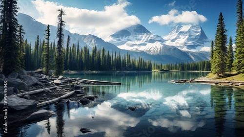 The beautiful scenery of emerald lake in yoho national park, british columbia, canada is a must-see.