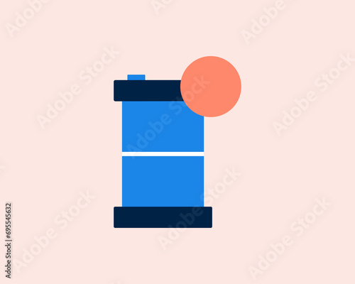 a tub of oil . Vector illustration in flat style design.	