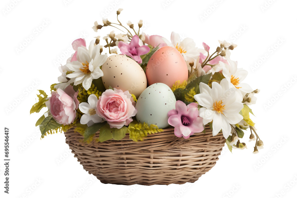 Easter Basket Showcase on a transparent background