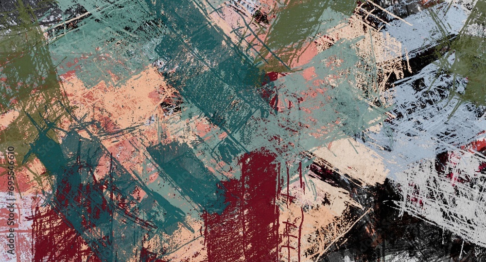 Abstract Grunge Background Graphic Watercolor Stylization on Textured Canvas of Chaetic Strokes of Paint Spots