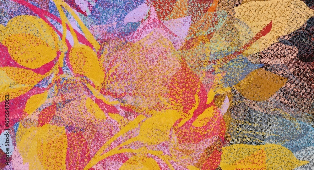 Abstract Grunge Background Graphic Watercolor Stylization on Textured Canvas of Chaetic Strokes of Paint Spots