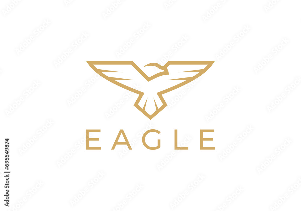 simple golden eagle logo, linear style icon design template.
simple golden eagle logo, linear style icon design template.