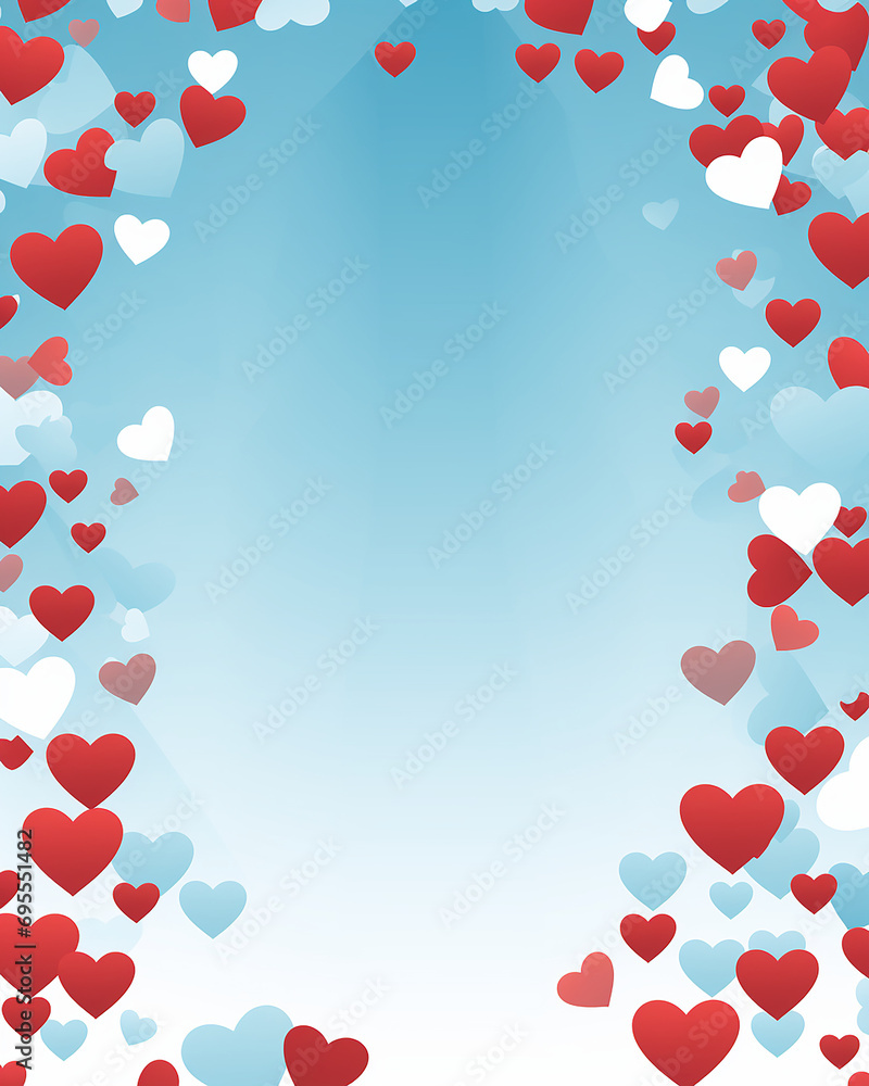 A heart frame with a sky blue background