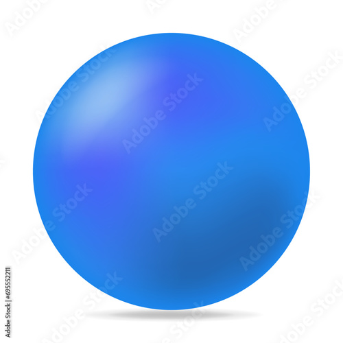 Blue ball or sphere. Vector illustration on a white background
