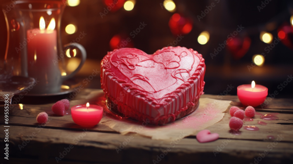 A heart-shaped cake or pie baked for Valentines Day. A heart-shaped cake or pie baked for Valentines Day.