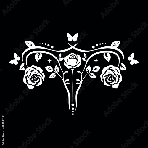 Floral uterus illustration