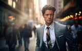 Businessman in a new york street background