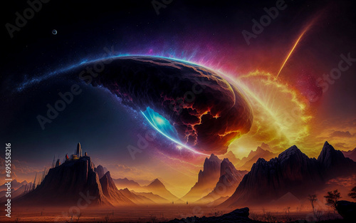 Wallpaper Mural black hole planets stars abstraction illusion something that is not Torontodigital.ca