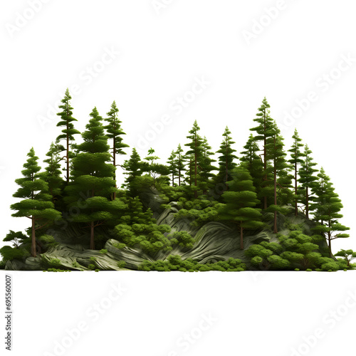 Forest and foliage isolated on transparent background, cut out, png photo