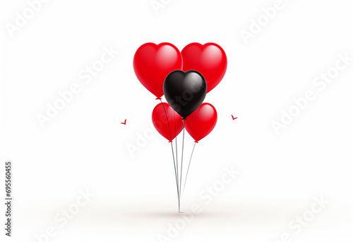 heart shaped balloons generative by AI technology