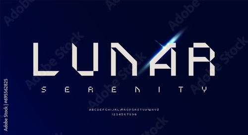 Abstract Square and sharp alphabet design, modern minimalist style