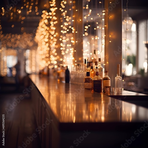 unfocused bar or restaurant decor