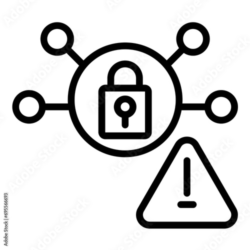 Cyber Risks Icon Style