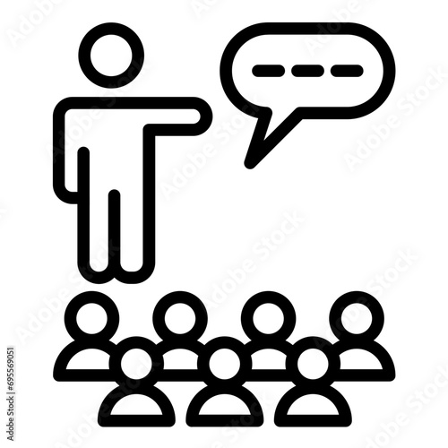 Teacher Conference Icon Style