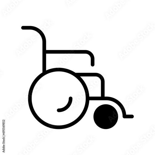 Wheelchair solid glyph icon illustration
