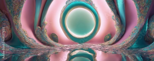 a computer generated image of a blue and pink abstract background