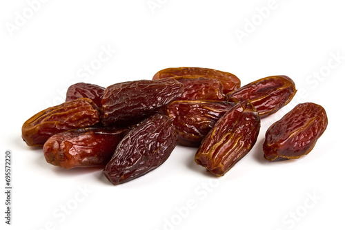 Dried dates, isolated on white background.