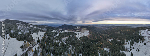 Southern Poland landscape, mountains, autumn, day, sun, sky, clouds, Klodzka Basin, dramatic and majestic scenery photo