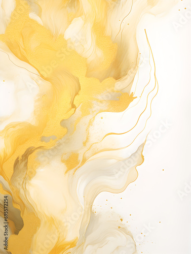 Abstract vertical yellow splashes on white background 