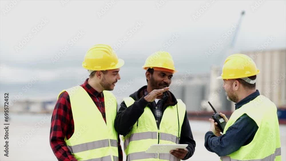 multiracial group of men working in logistics port
multiracial group of men working in logistics port