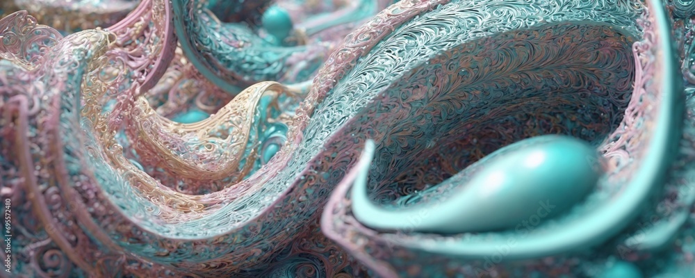 a close up of a blue and pink abstract art a close up of a blue and pink abstract art