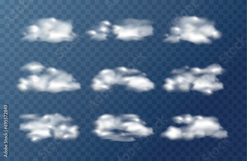 Realistic transparent sky clouds.