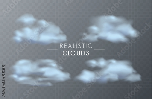 Realistic transparent sky clouds.