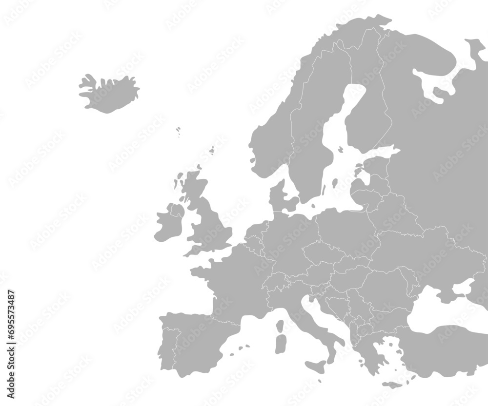 Europe map with countries borders on white background Europe map Europe map with countries borders on white background Europe map