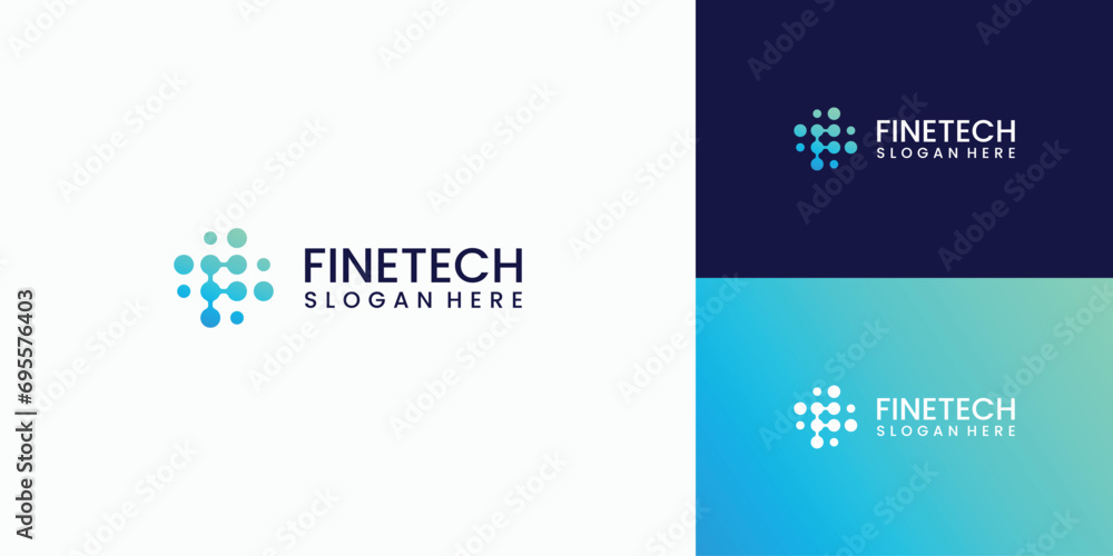 Technology connection F letter logo design Technology connection F letter logo design